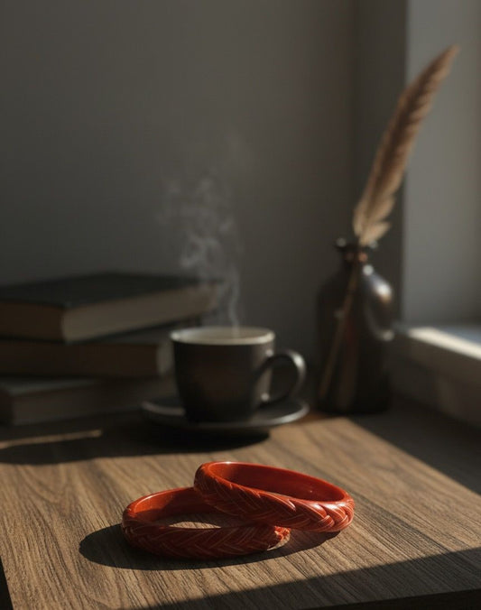 Lac Bangle- Autumn Orange