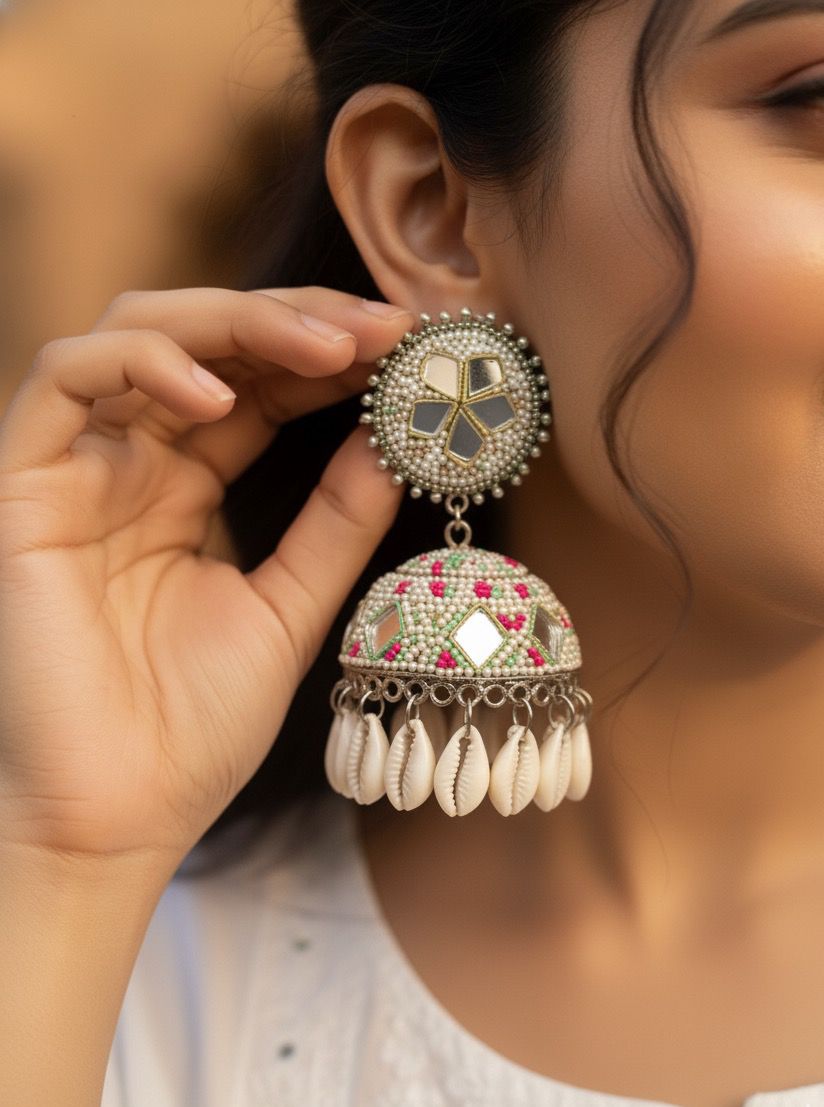 Sea Shisha Drop Jhumkas
