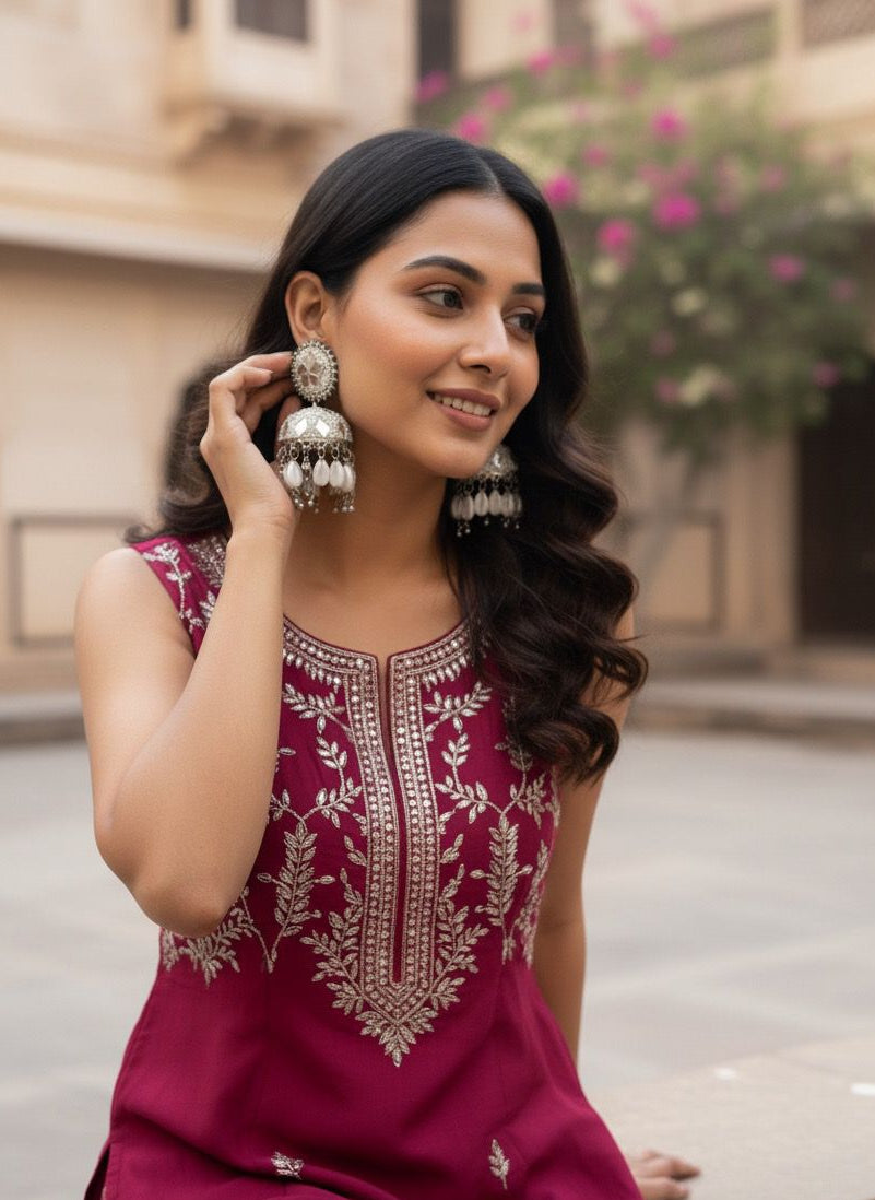 White Jhumkas (with Cowrie Shells)