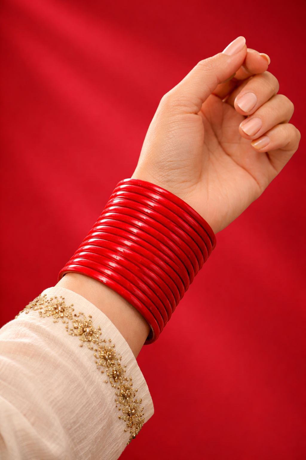 Chatpati Laal Lac Bangle Stack