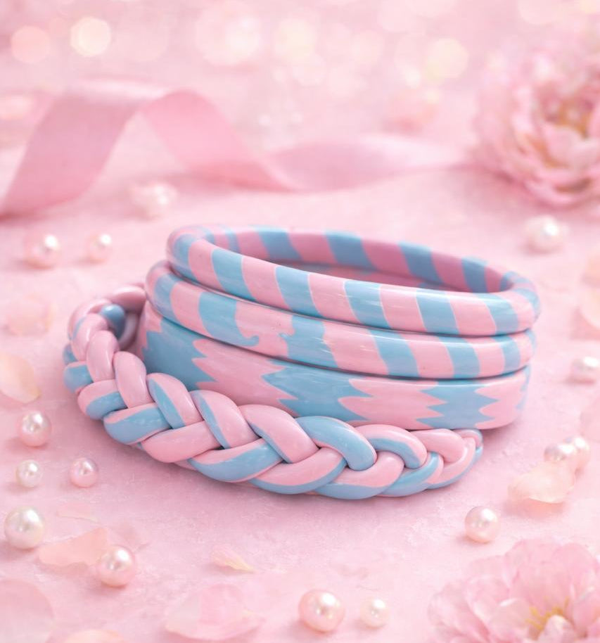 Lac Bangles-Cotton Candy Stack