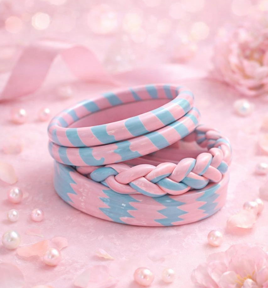 Lac Bangles-Cotton Candy Stack