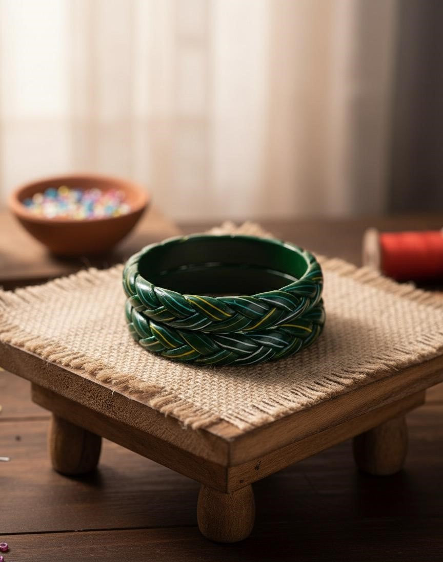 Lac Bangles- Forest Green