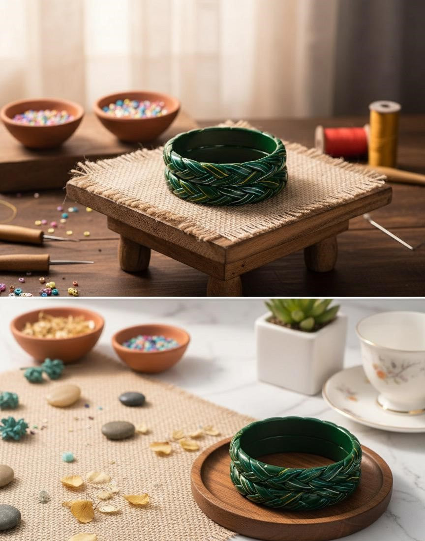 Lac Bangles- Forest Green