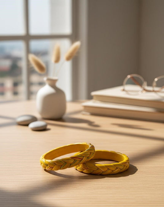 Lac Bangles- Marigold Yellow